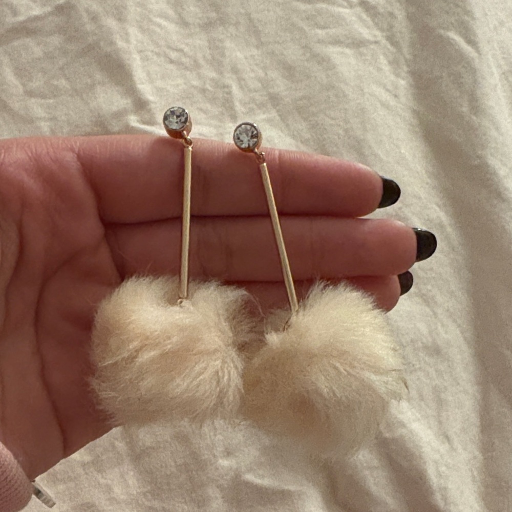 Kate Spade pink Pom Pom Drop Earrings